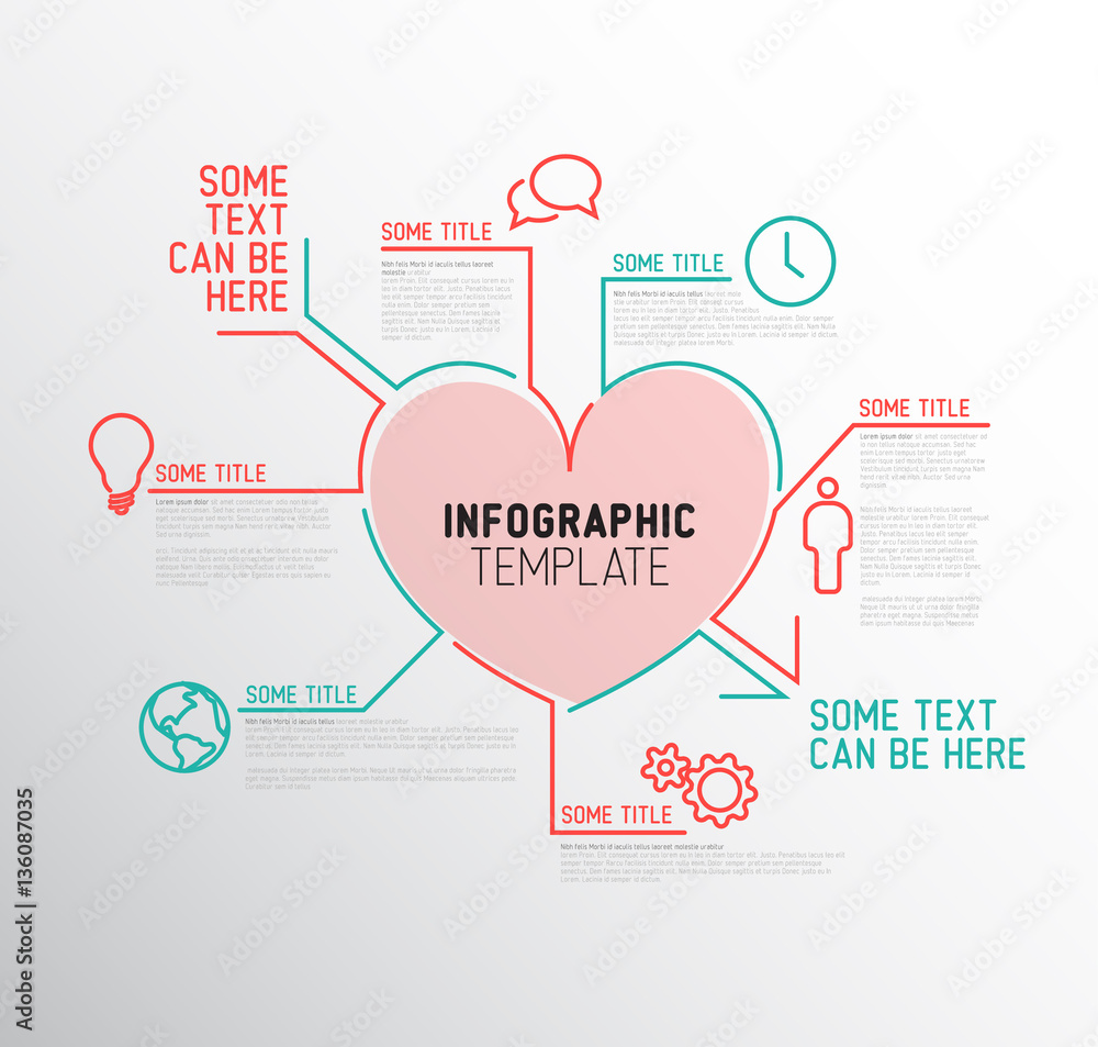 Vector Heart Infographic report template Vector Heart Infographic report template