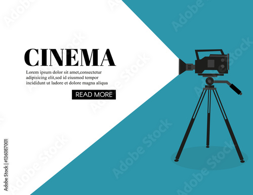 Cinema festival poster or flyer template for your design. Vector illustration