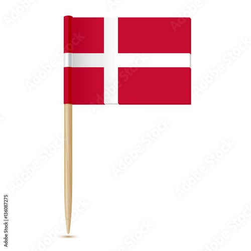 Denmark Flag. Flag toothpick 10eps