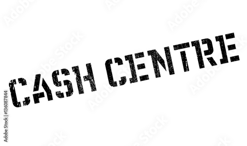 Cash Centre rubber stamp. Grunge design with dust scratches. Effects can be easily removed for a clean, crisp look. Color is easily changed.