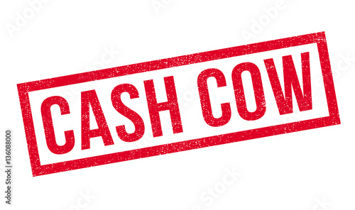 Cash Cow rubber stamp. Grunge design with dust scratches. Effects can be easily removed for a clean, crisp look. Color is easily changed.