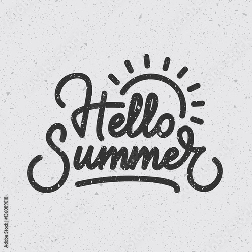 "Hello Summer" creative typography. Digital lettering poster. Eps10 vector.