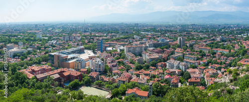 Panoramic view of residential area of Plovdiv, Bulgaria