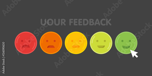 Feedback emoticon emoji smile icon vector illustration