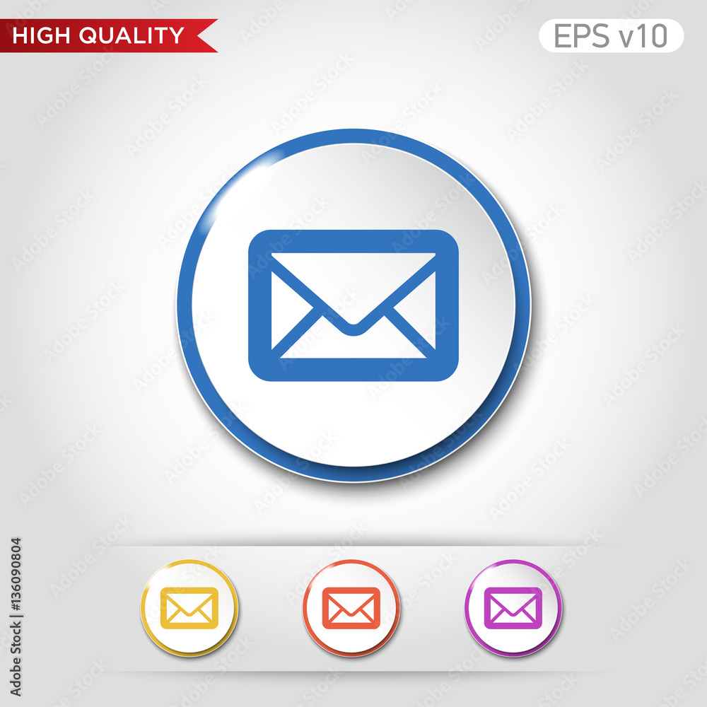 Mail icon. Button with mail icon. Modern UI vector. Mail icon. Button with mail icon. Modern UI vector.