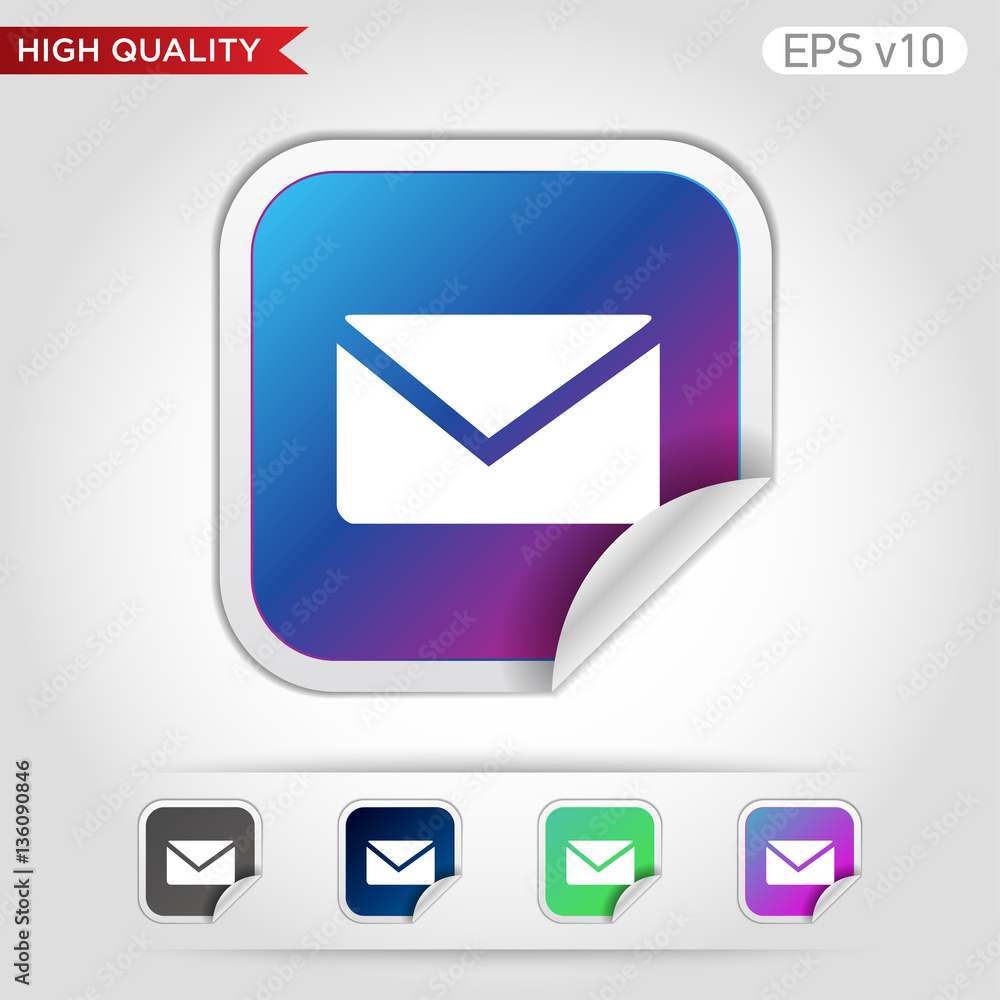 Mail icon. Button with mail icon. Modern UI vector. Mail icon. Button with mail icon. Modern UI vector.