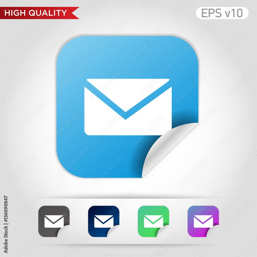 Mail icon. Button with mail icon. Modern UI vector. Mail icon. Button with mail icon. Modern UI vector.