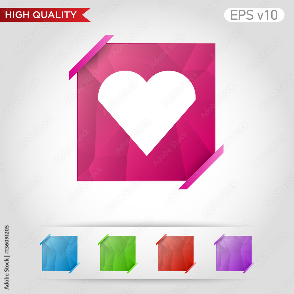 Heart icon. Button with heart icon. Modern UI vector. Heart icon. Button with heart icon. Modern UI vector.