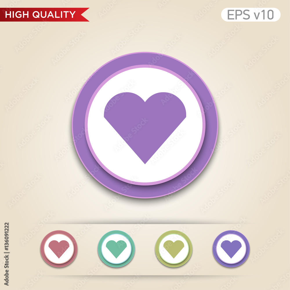 Heart icon. Button with heart icon. Modern UI vector. Heart icon. Button with heart icon. Modern UI vector.