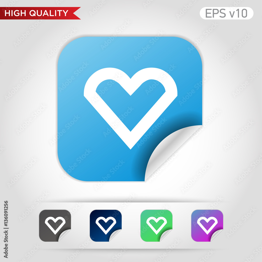 Heart icon. Button with heart icon. Modern UI vector. Heart icon. Button with heart icon. Modern UI vector.