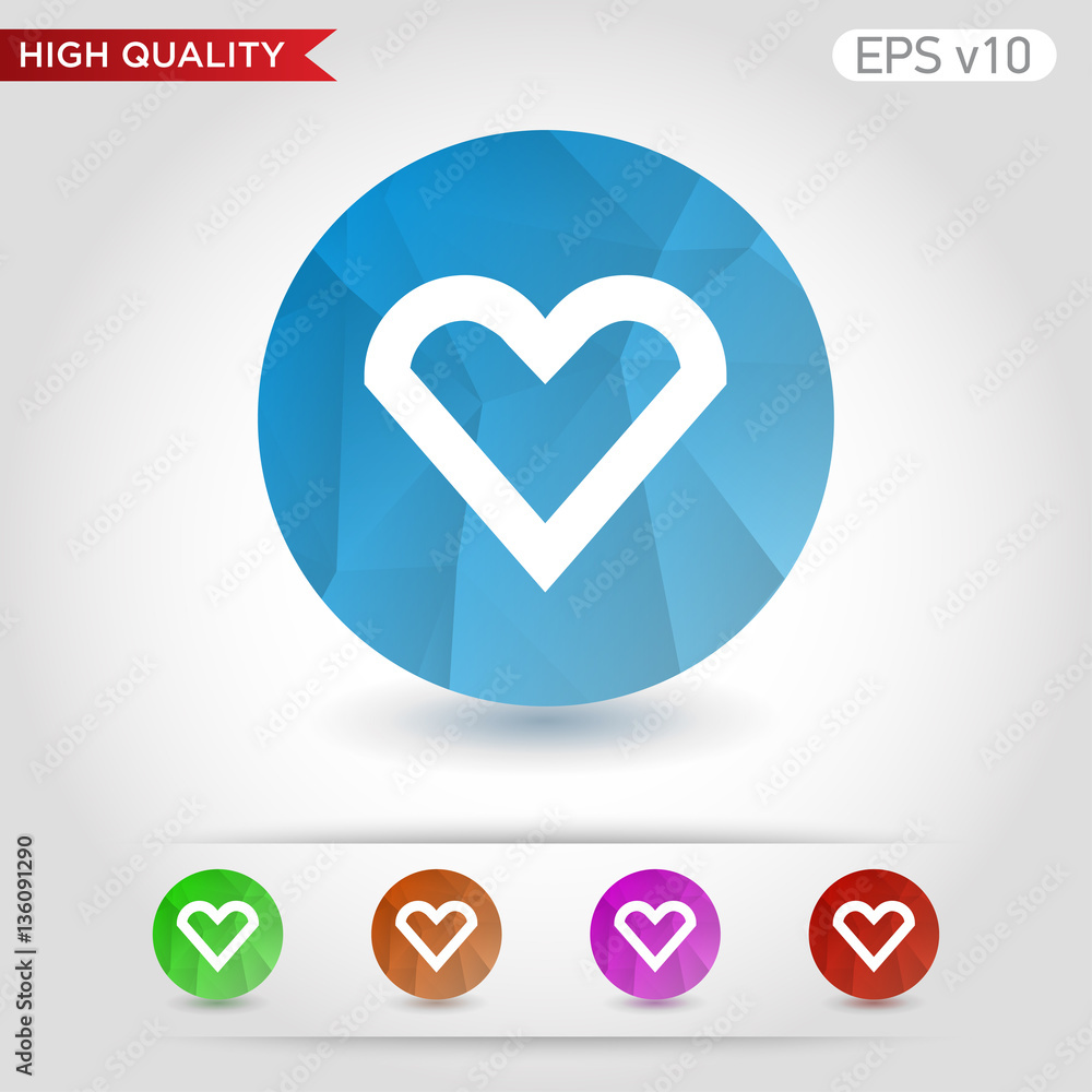 Heart icon. Button with heart icon. Modern UI vector. Heart icon. Button with heart icon. Modern UI vector.