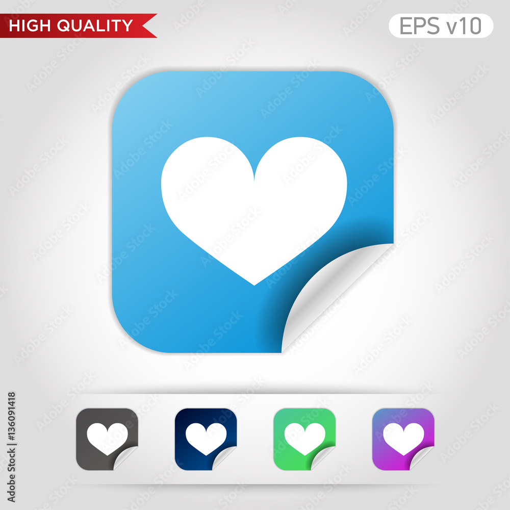 Heart icon. Button with heart icon. Modern UI vector.