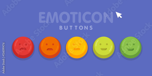 Feedback emoticon emoji smile icon vector illustration