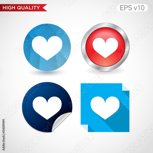 Wallpaper Mural Heart icon. Button with heart icon. Modern UI vector. Torontodigital.ca