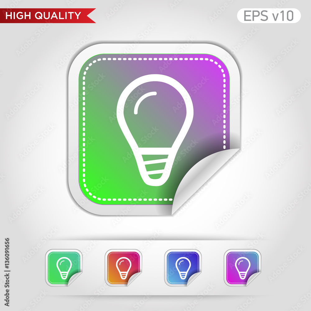 Light bulb icon. Button with light bulb icon. Modern UI vector. Light bulb icon. Button with light bulb icon. Modern UI vector.