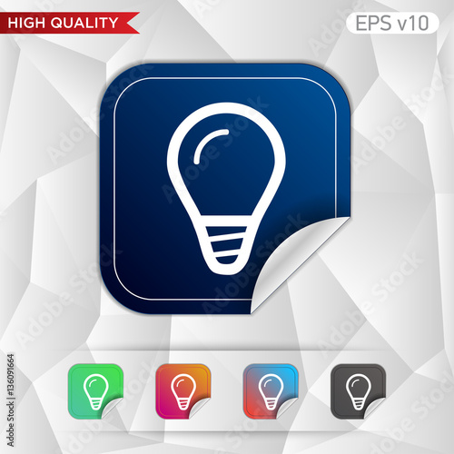 Light bulb icon. Button with light bulb icon. Modern UI vector.