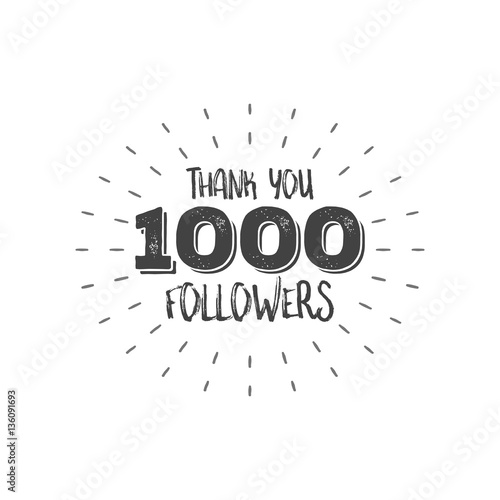 Thank you letters for follower vector illustration
