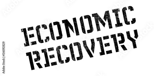 Economic Recovery rubber stamp. Grunge design with dust scratches. Effects can be easily removed for a clean, crisp look. Color is easily changed.