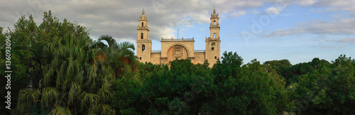Panorama de la catedral de Mérida, Yucatán, México