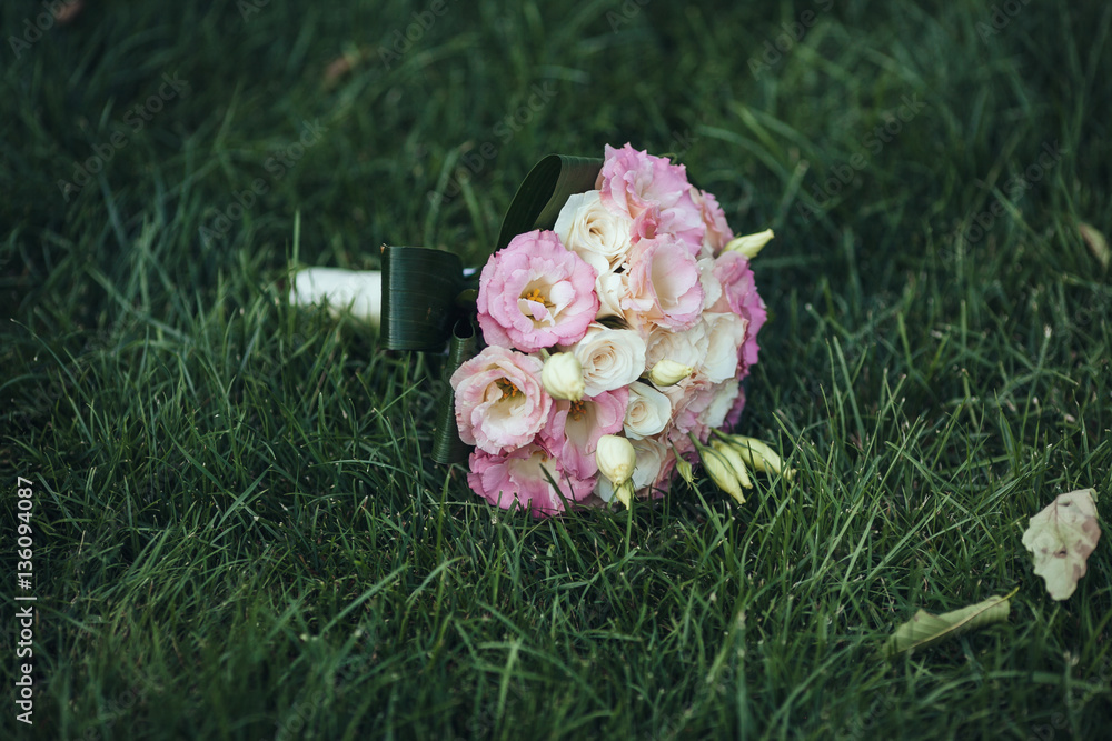 Wedding. The bride's bouquet. Wedding bouquet of white and pink Wedding. The bride's bouquet. Wedding bouquet of white and pink