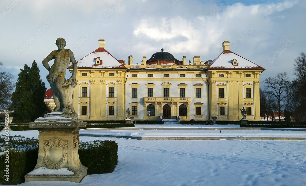 Historic Slavkov castle chateau Czech