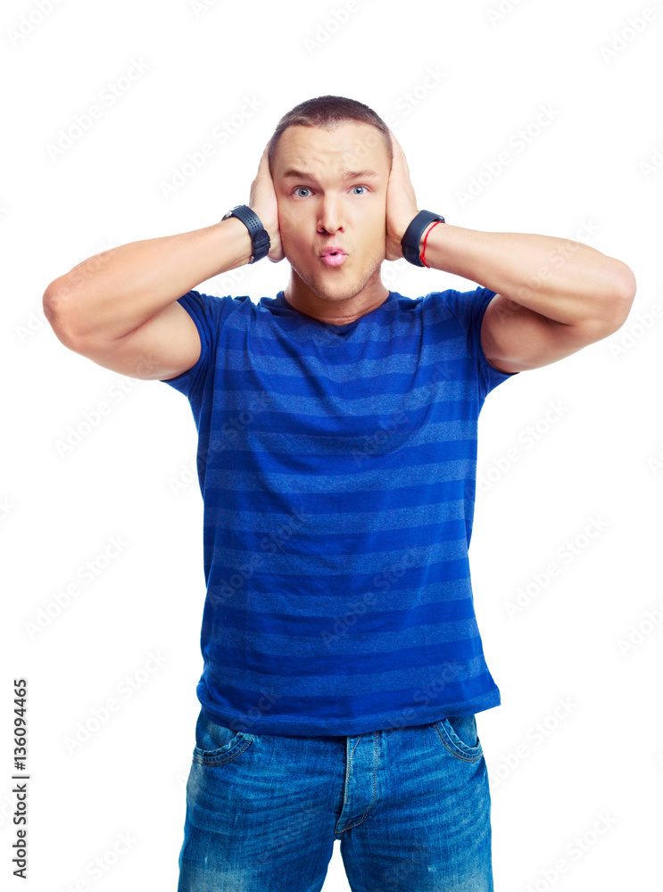 surprised young man surprised young man