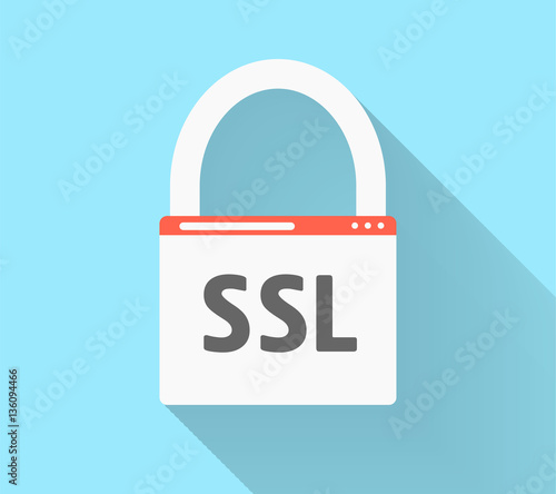 SSL lock vector icon. Secure Sockets Layer conceptual illustration