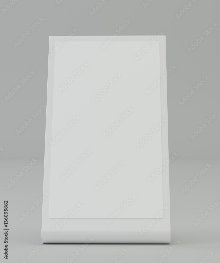 Plastic holder. Brochure holding. Empty paper template. 3d rendering Plastic holder. Brochure holding. Empty paper template. 3d rendering