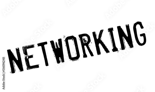 Networking rubber stamp. Grunge design with dust scratches. Effects can be easily removed for a clean, crisp look. Color is easily changed.