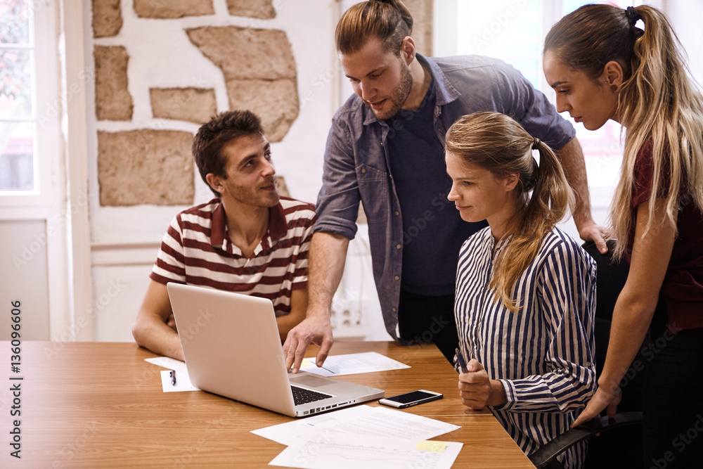 Young business team in interesting meeting