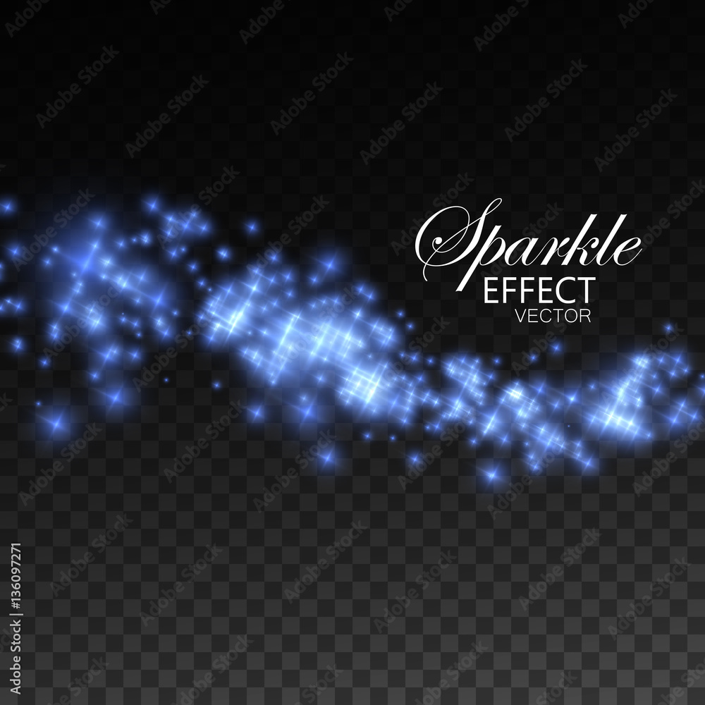 Glittering shiny stream of sparkles.