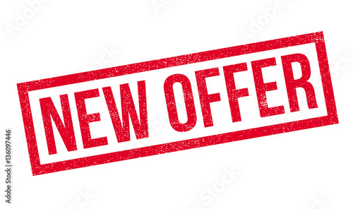 New Offer rubber stamp. Grunge design with dust scratches. Effects can be easily removed for a clean, crisp look. Color is easily changed.