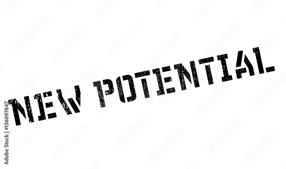 New Potential rubber stamp. Grunge design with dust scratches. Effects can be easily removed for a clean, crisp look. Color is easily changed. New Potential rubber stamp. Grunge design with dust scratches. Effects can be easily removed for a clean, crisp look. Color is easily changed.