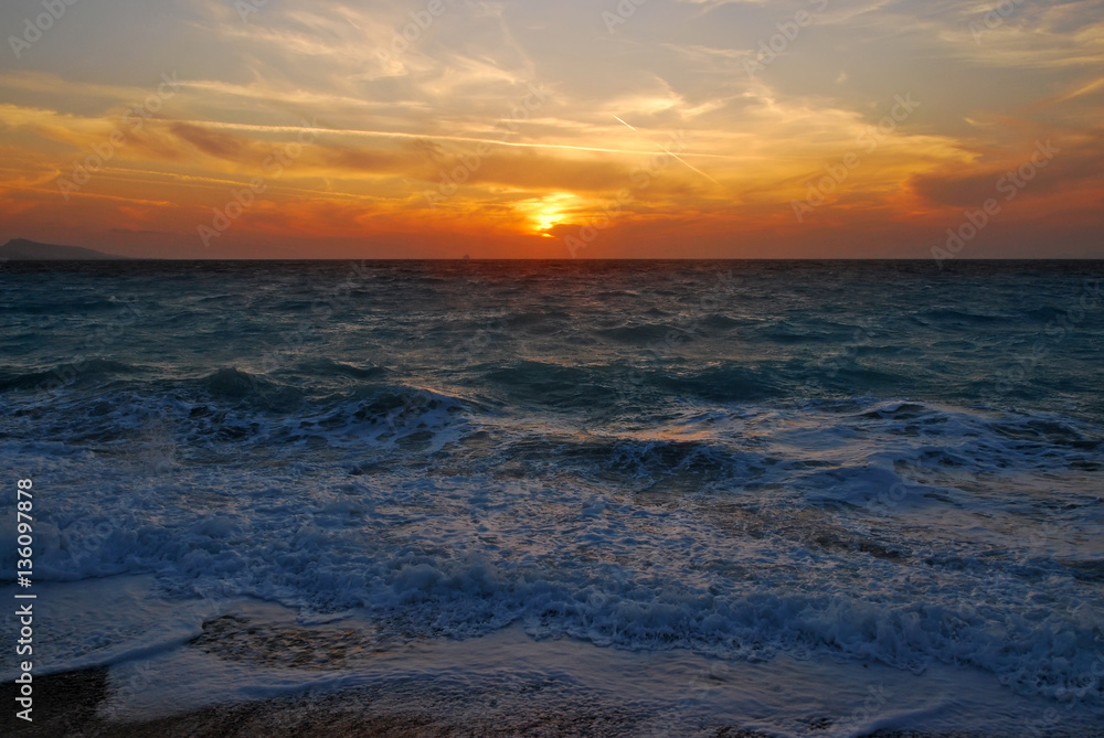 Sunset in the Aegean Sea