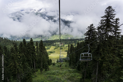 Mountain and teleski from mestia georgia