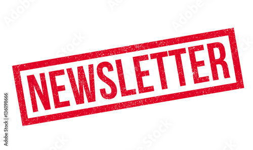 Newsletter rubber stamp. Grunge design with dust scratches. Effects can be easily removed for a clean, crisp look. Color is easily changed.