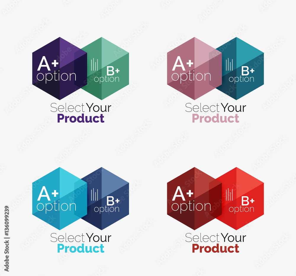 Set of infographic templates with text and options Set of infographic templates with text and options