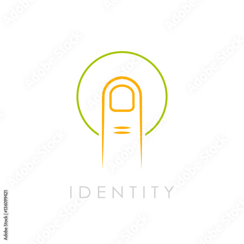 Identity abstract vector logo, fingerprint scanning