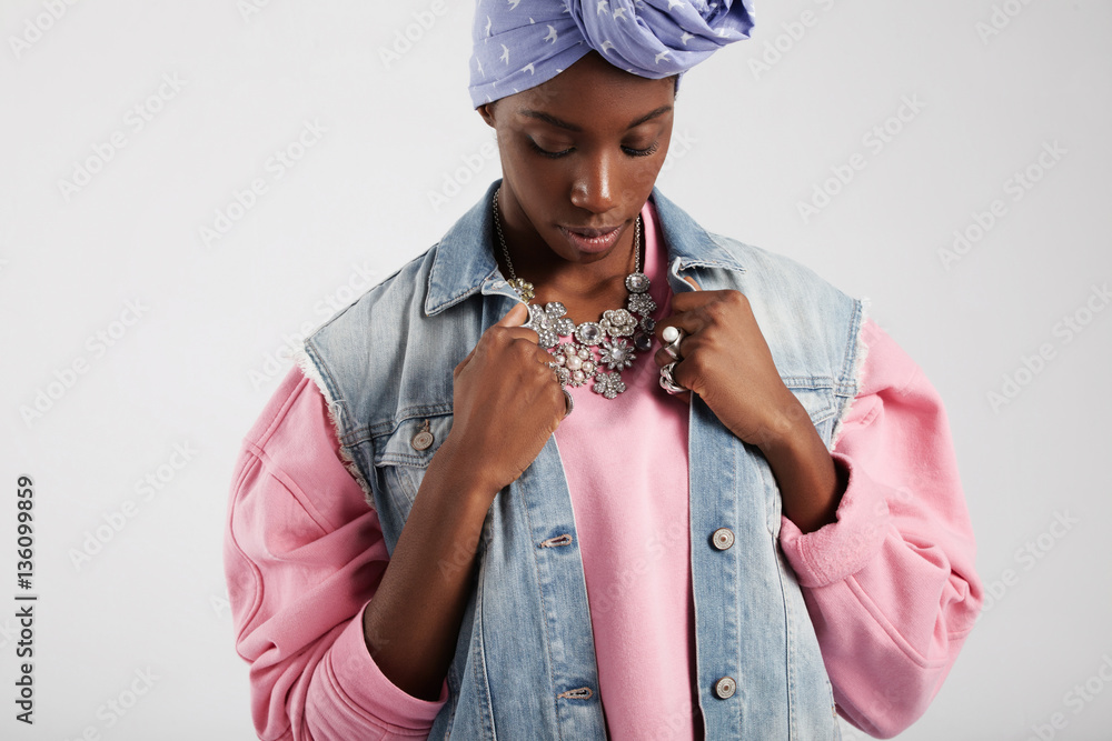 black woman in swag style, wears dimonds black woman in swag style, wears dimonds