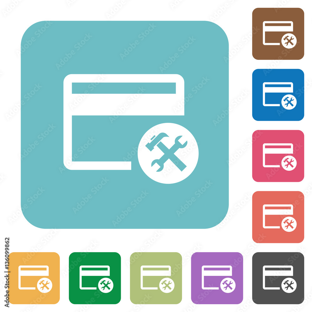 Credit card tools rounded square flat icons Credit card tools rounded square flat icons