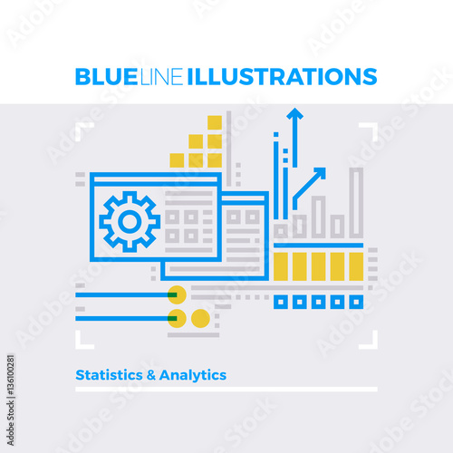 Statistics Blue Line Illustration.