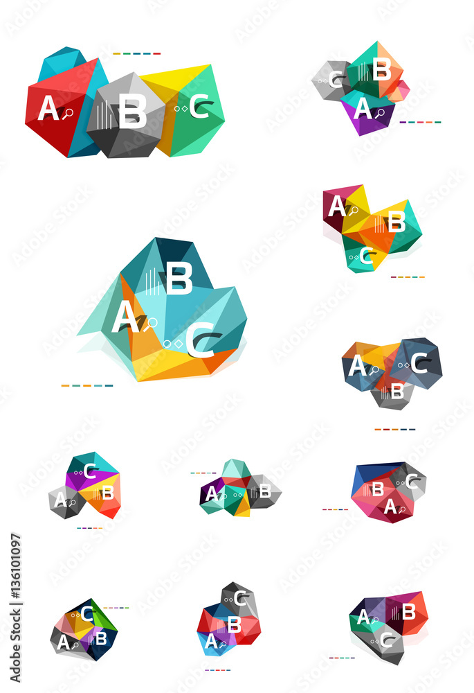 Moden low poly infographics template