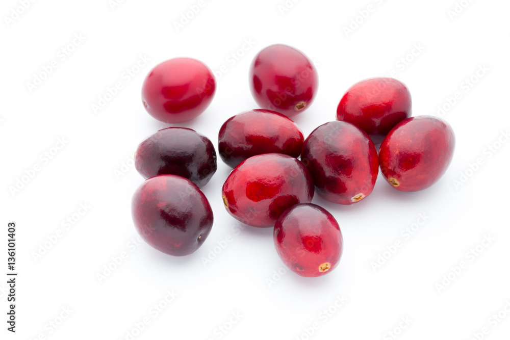 Cranberries top view. Red, ripe cranberries macro view. Cranberries top view. Red, ripe cranberries macro view.