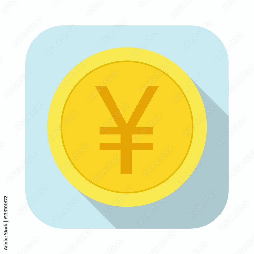 Money currency icon. Coin with Yen sign vector illustration. Money currency icon. Coin with Yen sign vector illustration.