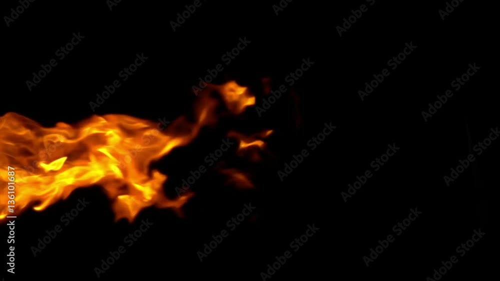 Fire flame slow motion isolated on black background Fire flame slow motion isolated on black background
