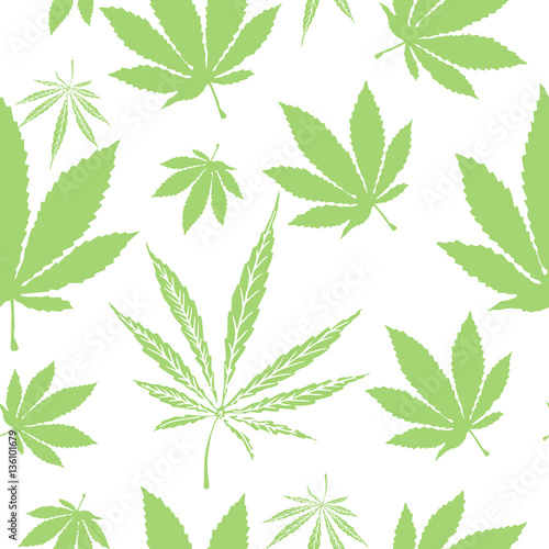 Cannabis leafs seamless vector pattern