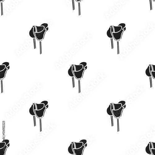 Saddle icon black. Singe western icon from the wild west black.