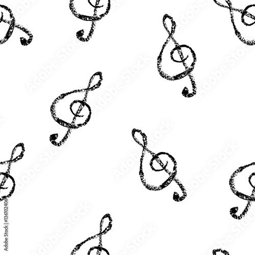 music note doodle hand painted chalk lettering drawing hand lettering background - Notenschlüssel handgemalt schwarz hell