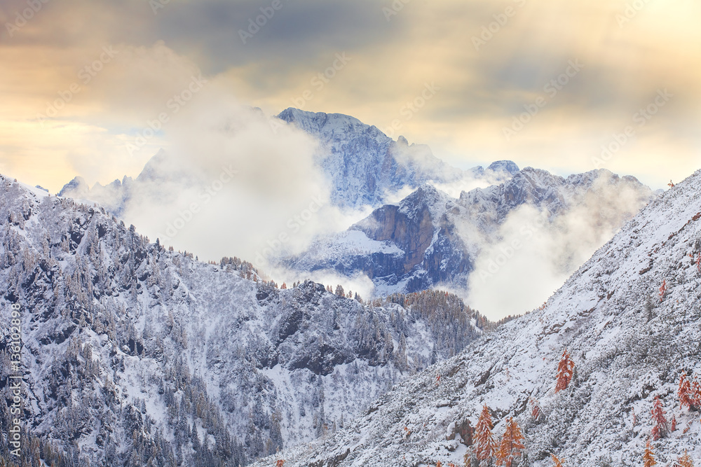Mountain near Campitello di fassa, Dolomites, Italy