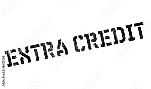 Extra Credit rubber stamp. Grunge design with dust scratches. Effects can be easily removed for a clean, crisp look. Color is easily changed.